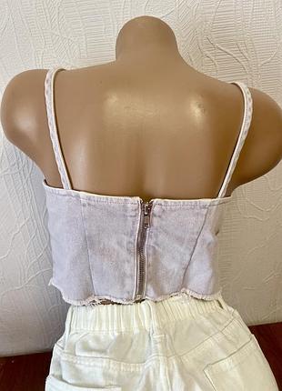 Джинсовий корсетний топ topshop 2