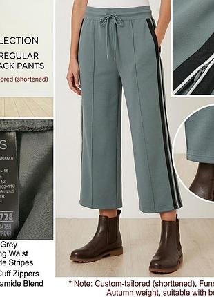 Штани m&s collection (onyx grey) / лампаси та молнії на кишенях