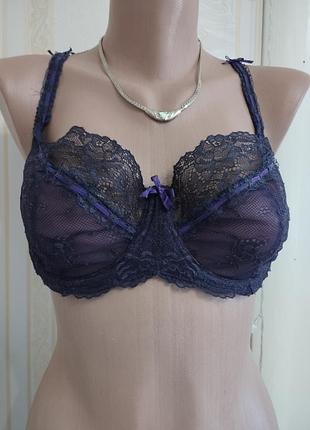 Мереживний бюстгальтер elle macpherson intimates artistry bra 70e (32e) темно-фіолетовий
