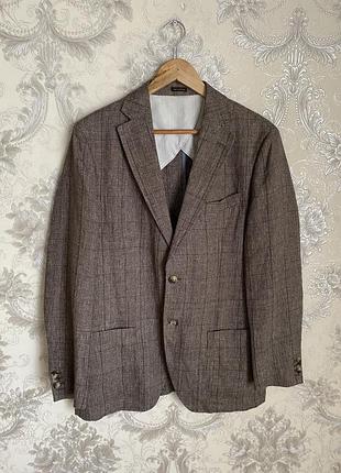 Massimo dutti чоловічий піджак з льону у клітинку