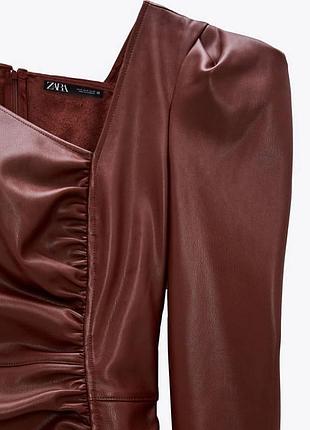 Жіноча коротка сукня zara бордового кольору, розмір xs