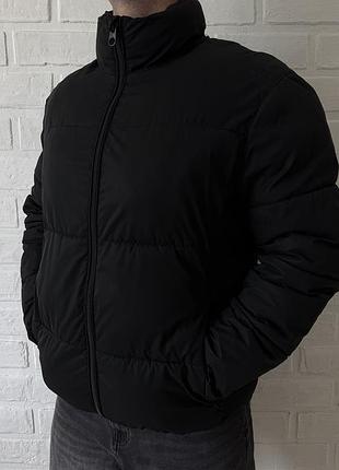 Куртка мужская zara зимняя черная матовая - l
