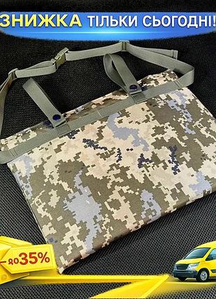 Тактический каремат для сидения пиксель molle 40x29x1.8 см кордура 900d изолон 16 мм военный с карманом ku-22