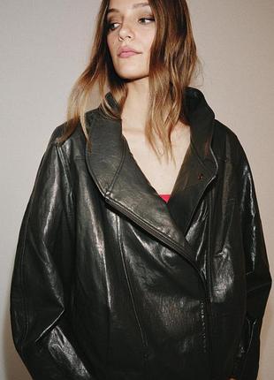 Куртка з штучної шкіри zara - s, m