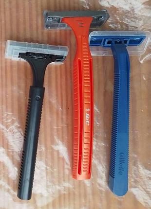 Одноразовый станок для бритья бритва gillette, bic мужской 3 штуки набор