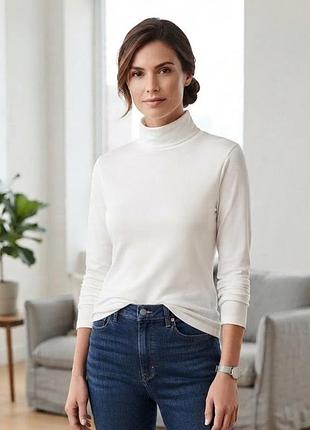 Жіноча біла водолазка/гольф uniqlo heattech (розмір m)