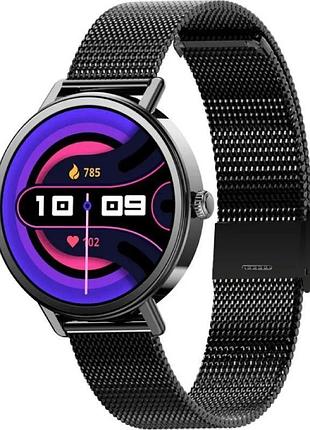 Смарт-годинник blackview x30 1,26" ips 360×360 bluetooth з пульсометром, крокоміром і мікрофоном 320 маг black (6931548327073)