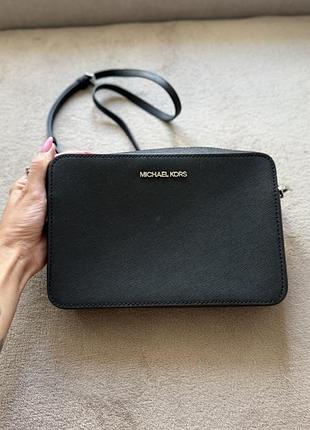 Нова сумка michael kors чорна з ремінцем 4