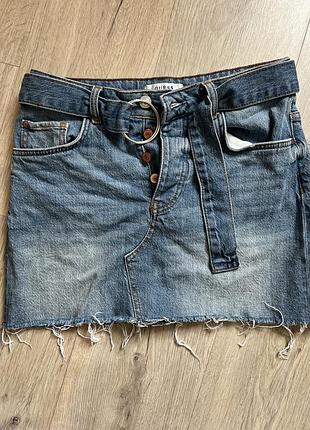 Джинсова спідниця guess блакитна s-m 2