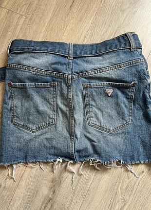 Джинсова спідниця guess блакитна s-m 3