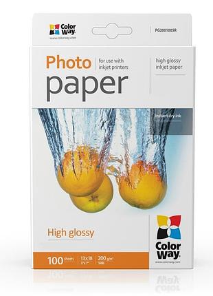 Фотобумага colorway 13×18 см глянцевая 200 г/м² 100 листов (pg2001005r)
