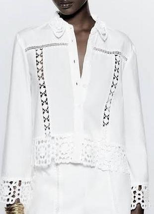 Блуза жакет жіночий zara з мереживом