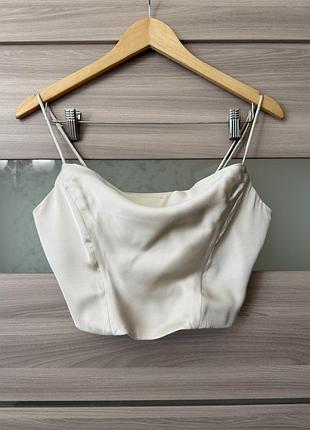 Сатиновий корсетний топ h&m