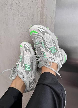 Кроссовки женские new balance 725 "grey/ green” premium