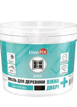 Эмаль акриловая белья 0,6кг по дереву для окон и дверей тм divofix
