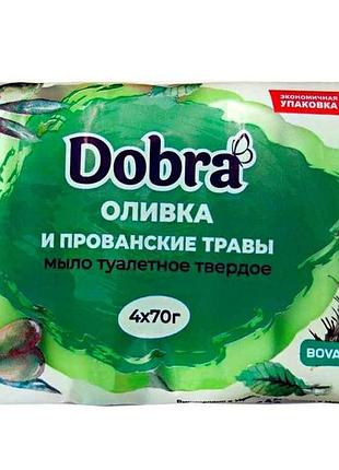 Мило туалетне оливка і прованські трави 4*70г екопак тм dobra