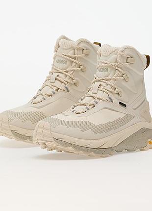 Жіночі зимові трекінгові черевики hoka one one kaha 2 frost gtx у забарвленні oat milk/sesame (вівсяне молоко / кунжут).розмір: 41.матеріал: нубук