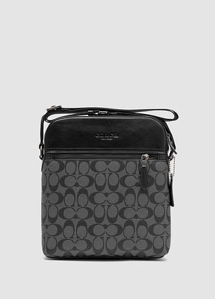 🦁 coach houston flight bag in signature canvas grey