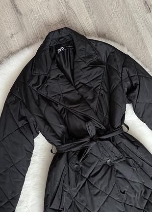 Стьобане пальто zara 2