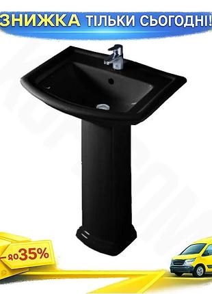 Ku раковина rak ceramics universal fit washington с пьедесталом черная умывальник для ванной комнаты к uni2l_k