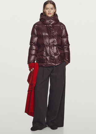 Пуховик марсала massimo dutti