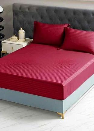 Простынь на резинке 180*200 арт.22129-36 красный тм mallory home