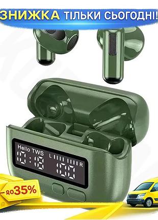 Беспроводные наушники bpg retro tws 1990 bluetooth 5.2 зелёные вкладыши для музыки и звонков ku-22
