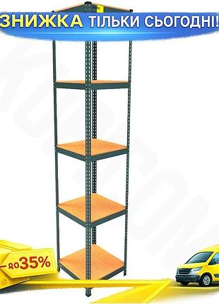 Металлический стеллаж emby light series 2400х450х450мм 5 полок до 100кг для склада и дома черный хранени ku-22