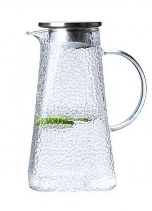 Глечик з кришкою 1,3л скляний eb-19581 тм edenberg
