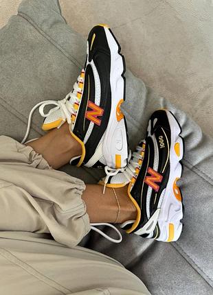 Кроссовки женские new balance 1000 | black / white / yellow premium