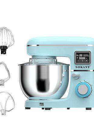 Миксер планетарный sokany 1800 вт для профессионального использования с чашей 8 литров для смешивания те ku-22