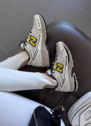 Кроссовки женские new balance 1906 | light beige / yellow premium