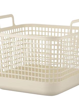 Корзина для белья ardesto arhc2534bg пластиковая для хранения одежды, 34 л, бежевая