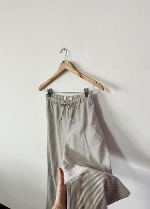 Штанці в смужку з натуральної тканини pull&bear🌿