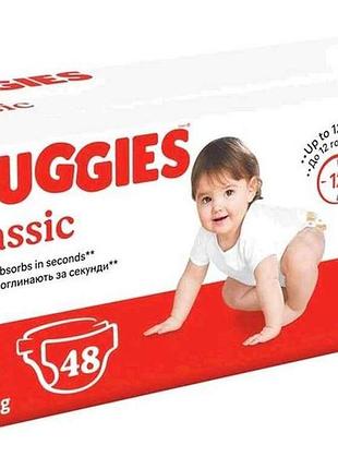 Подгузники детские classic no4 (7-18 кг) 48 шт тм huggies