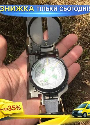 Офіцерський компас складний pf-tcp металевий з лупою зелений армійський компас для навігації та орієнтув ku-22