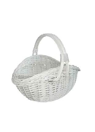 Корзина плетеная пасхальная двойная ручка no1 белая 34х26х28 тм тодорак