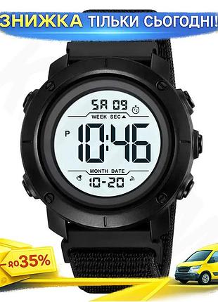 Ku мужские спортивные часы universal fit skmei с нейлоновым ремешком черные цифровые часы для активног uni2l_k
