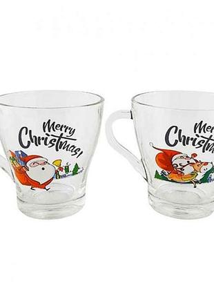 Стакан 280мл кухоль скло fresia merry christmas 89505425 тм гсф