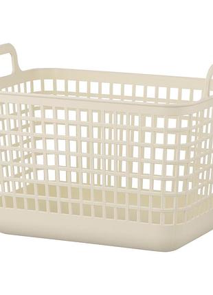 Корзина для белья ardesto arhc2512bg пластиковая для хранения одежды, 12,5 л, бежевая