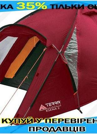 Ku намет terra incognita universal fit двомісний вишневий для кемпінгу з вентиляцією та тамбуром турис uni2l_k