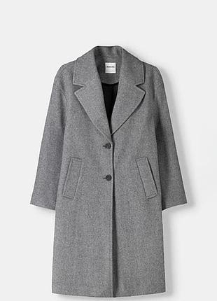 Пальто сіре bershka s-ка