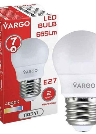 Лампа светодиодная 7w e27 g45 4000k 220v (v-110541) тм vargo