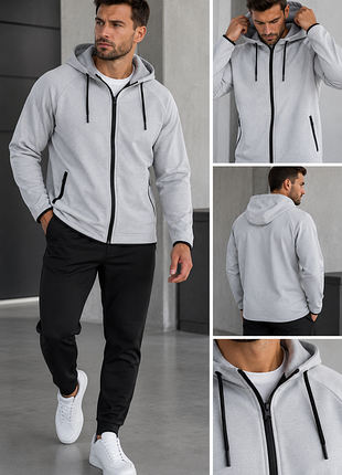 Чоловіче худі old navy 🇺🇲 active xl світло-сіре на блискавці р.xl