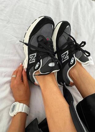 Кроссовки женские new balance 2002r | « black / grey»