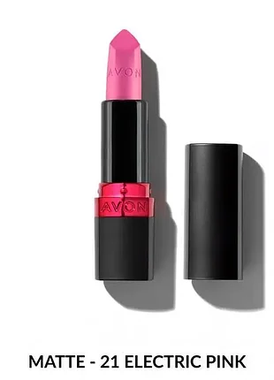 Зволожувальна матова губна помада avon «ультра», 21 ультрарожевий/electric pink, 3,6 г