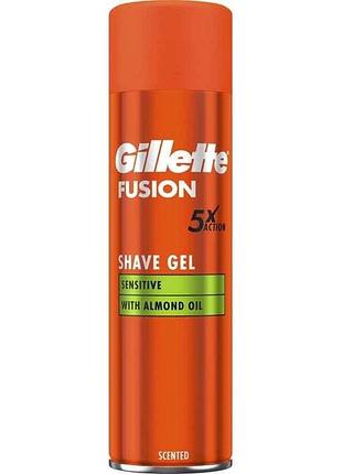 Гель для бритья 200мл fusion для чувствительной кожи для мужчин тм gillette