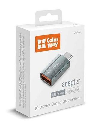 Перехідник usb-a - type-c адаптер тм сolorway