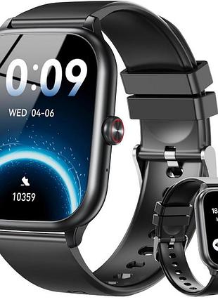 Смарт-годинник oukitel v7 1,85" ips 320×386 bluetooth 5.3 з підтримкою дзвінків ip68 300 маг black (6941749851055)