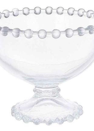 Креманка на ножке стеклянная прозрачная bauble 11х9см тм bonadi